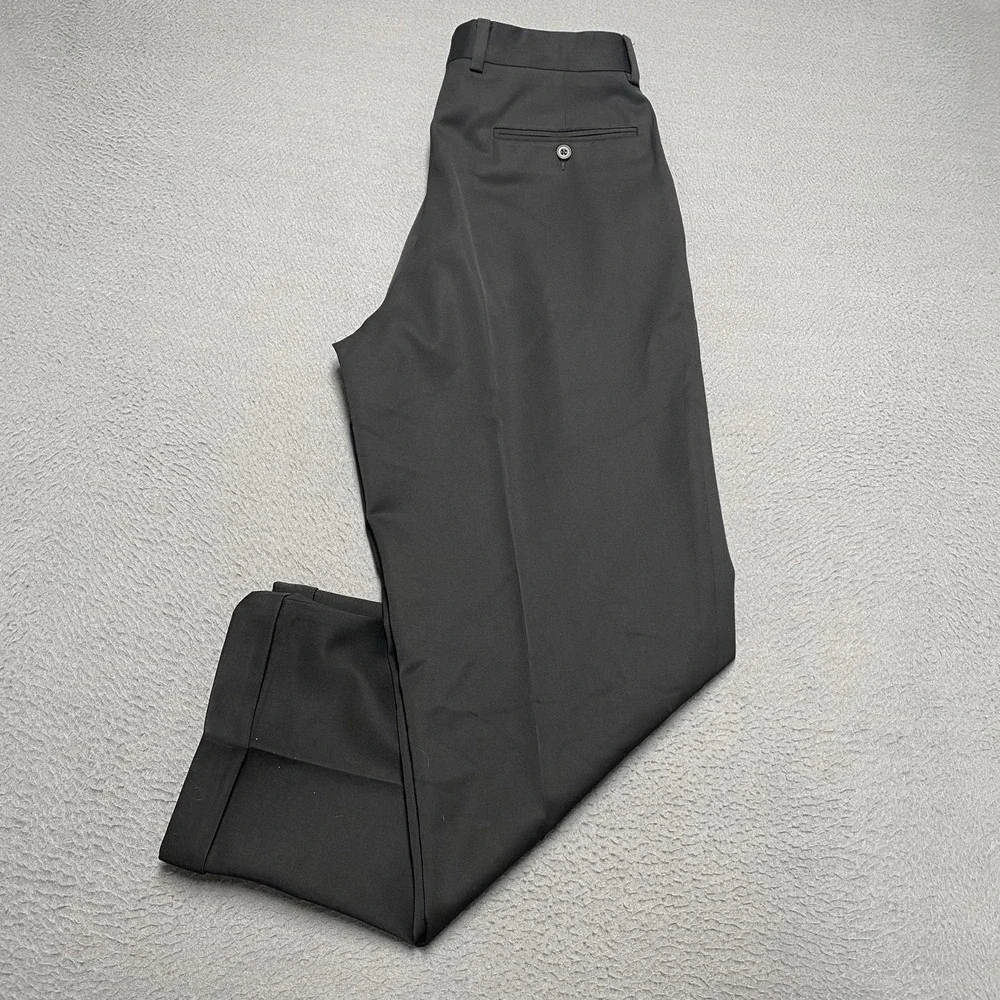 Banana Republic Pants Mens 31x28 Black Wool Pleated Dress Classic Fit Lined